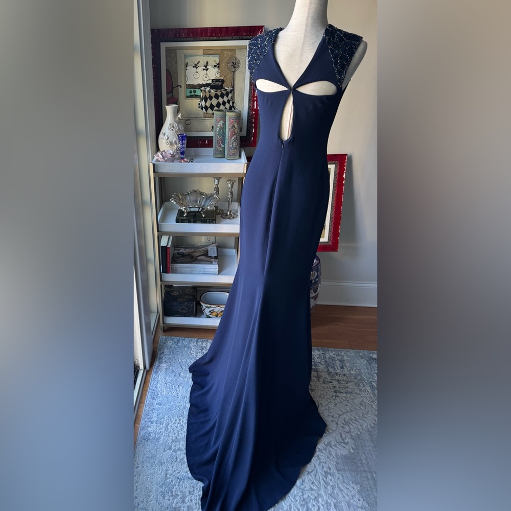 Badgley Mischka Navy Maxi Dress - Picture 5 of 11